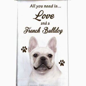 French Bulldog white- Kitchen towel- E&S PETS GIFT